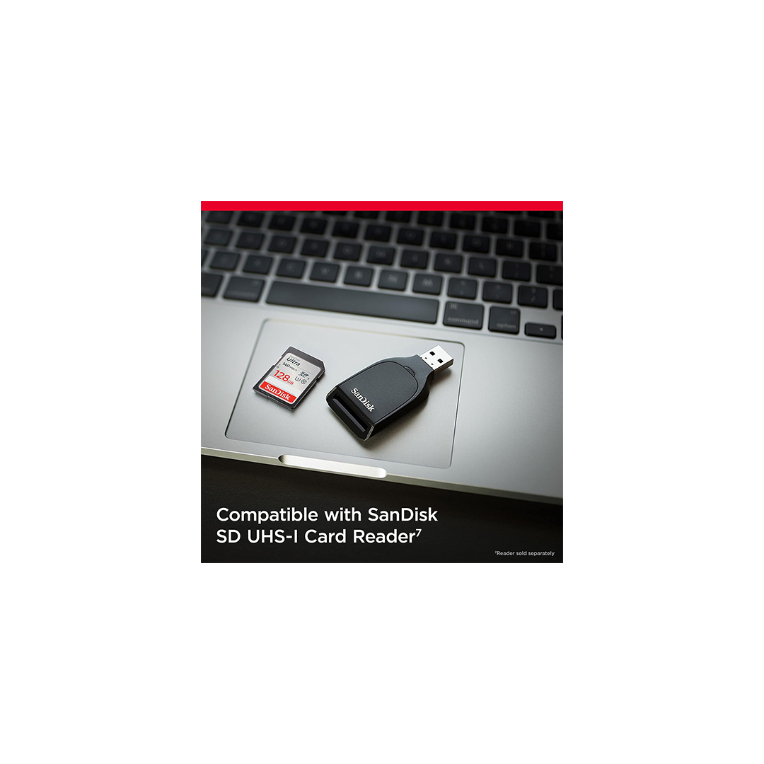 بطاقة SD SanDisk Ultra UHS I بسعة 128 جيجابايت وسرعة 140 ميجابايت/ثانية لكاميرات DSLR والكاميرات عديمة المرآة بطاقة SD SanDisk Ultra UHS I بسعة 128 جيجابايت وسرعة 140 ميجابايت/ثانية لكاميرات DSLR والكاميرات عديمة المرآة